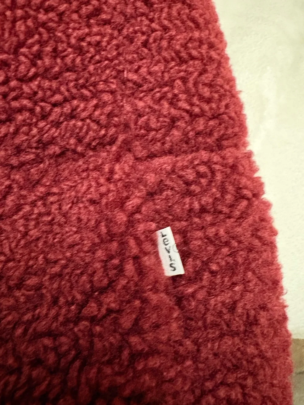 Levi’s Cabernet Wine Quilted Teddy Sherpa Long Coat Medium autumn fall cozy soft